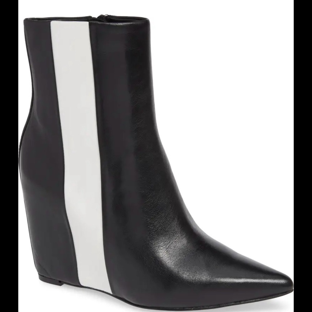Calvin Klein Collection Black and White Ankle Booties